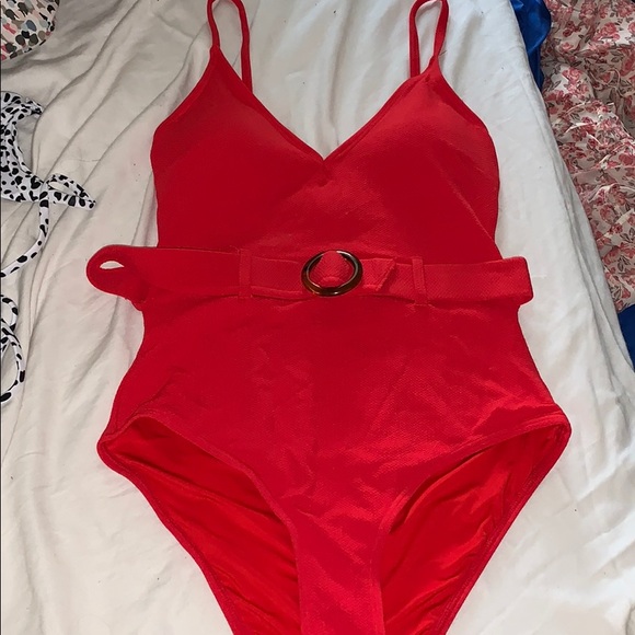 new look red swimsuit